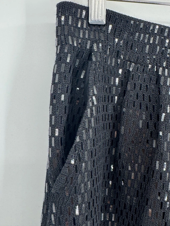 Pantalones Santana de lentejuelas negras St. John Evening talla 14 (ver estado) Foto 4 de 4