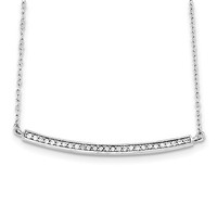 16 Sterling Silver Cubic Zirconia Bar Necklace on sale 16 Sterling Silver Cubic Zirconia Bar Necklace on sale