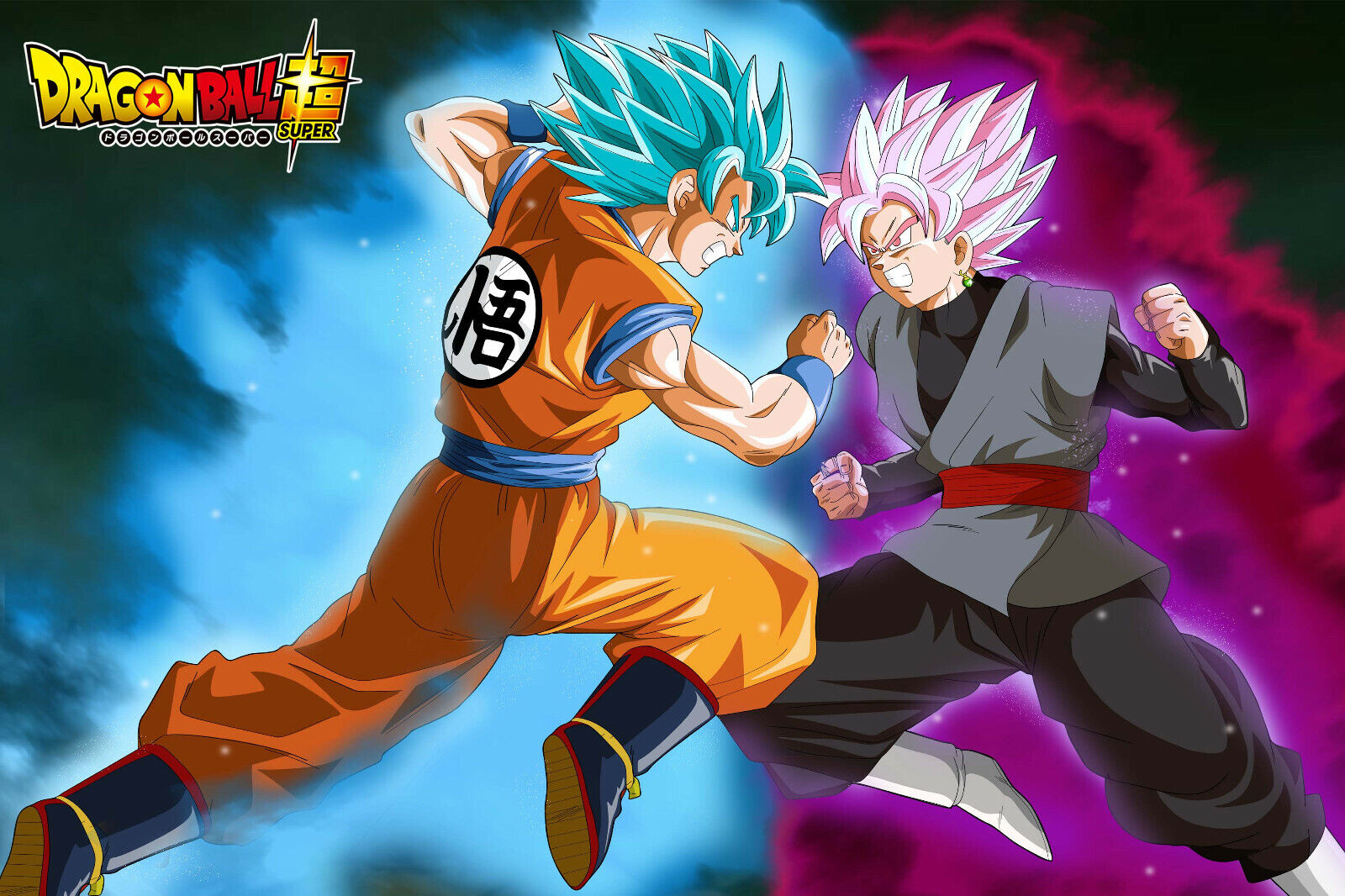 Dragon Ball Super Poster Goku Black SuperSJ Rose 12inx18in Free Shipping