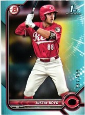 2022 Bowman Draft Paper Base Sky Blue #BD-13 Justin Boyd /499 - Cincinnati Reds