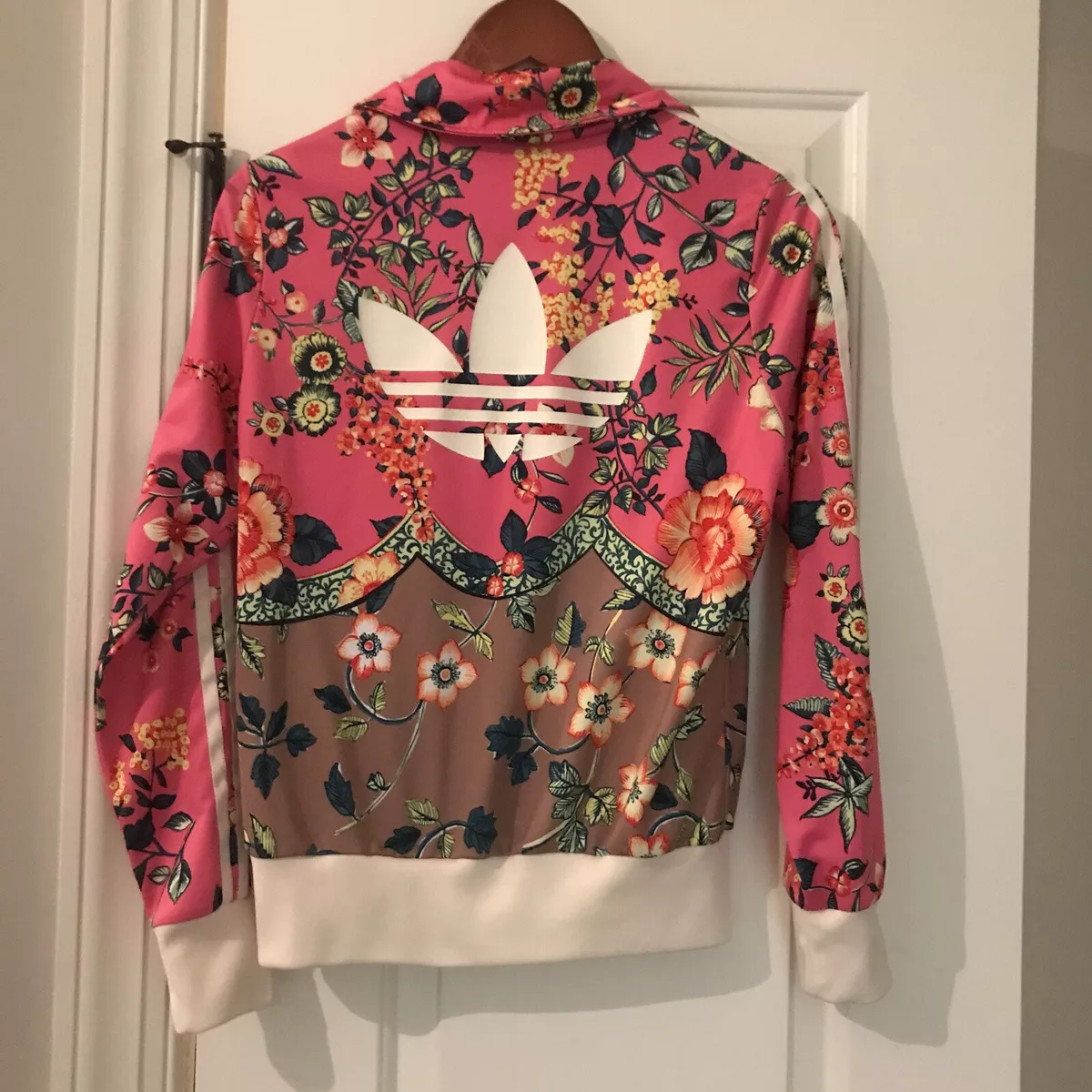 Adidas floral jacket clearance pink