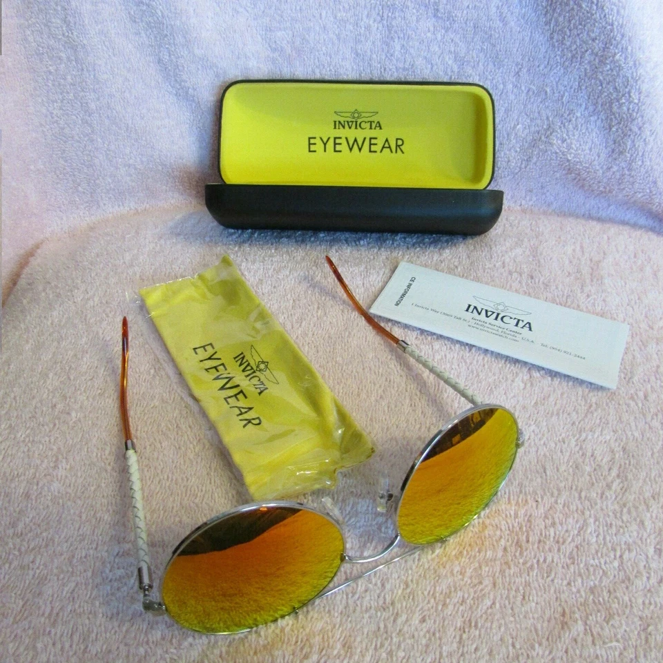 Gafas de sol Invicta IEW 048 27-Doradas-Espejo ¡NUEVAS! EN CAJA ORIGINAL (50) Foto 3 de 4