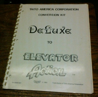 Taito DELUXE TO ELEVATOR ACTION Arcade Video Game Manual - good used ...