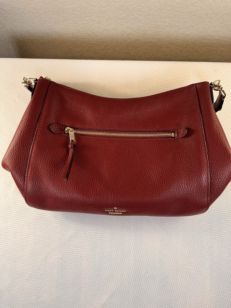 Kate Spade Burgundy Leather Jackson Street Hayden Hobo