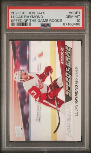 Lucas Raymond/Moritz Seider 2021 UD Credentials Speed Of The Game Lot RC PSA 10 - Picture 9 of 12