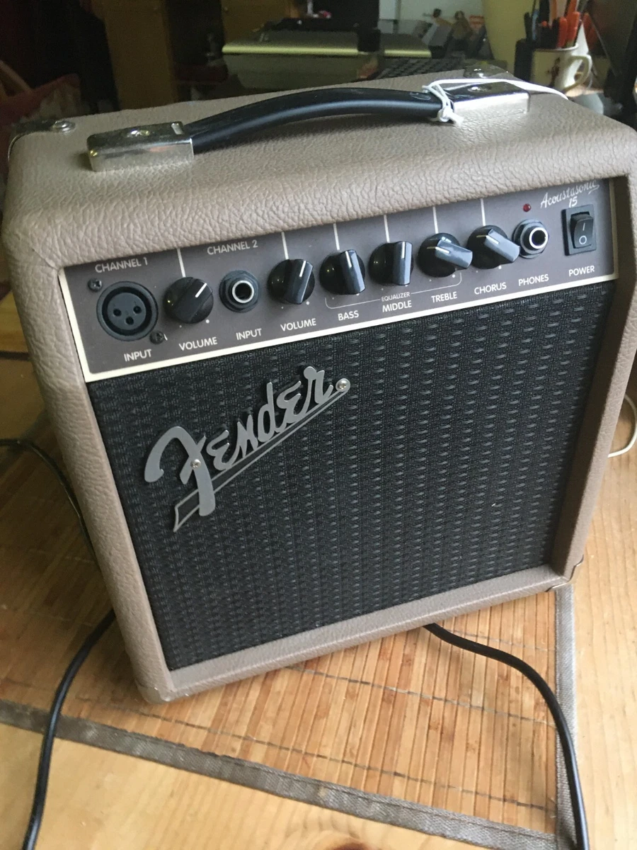 Fender Acoustasonic 15 Watt Acoustic Guitar Amplifier Brown
