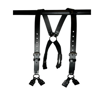 Jay Pee Leather Firefighter Suspenders Double Snap Fasteners Fire Gear