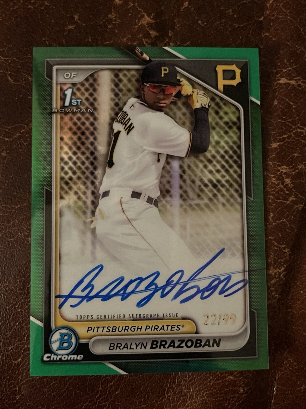 Bralyn Brazoban 2024 Bowman Chrome 1st Bowman Green Refractor Auto #CPA-BB.22/99