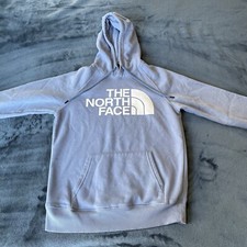 The North Face Women s Long Sleeve Powder Blue Pullover Hooded Logo Sweatshirt S