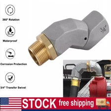 2pcs Car Fuel Swivel 3/4 Inch NPT Fuel Transfer Hose Swivel 360 Rotate Connector