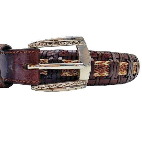 Dick Idol Woven Fine Leather Belt Silver Buckle S… - image 3