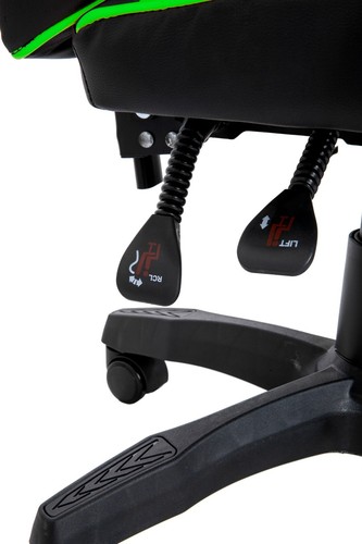 Poltrona imbottita sedia girevole da Gaming nero verde con ruote girevole 360° - Foto 15 di 16