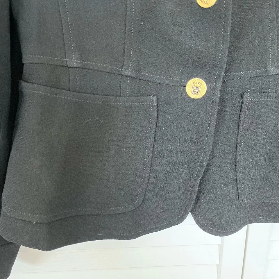 Vintage Zelda Military Fitted Single Button Blazer Jacket Black Women's Size 2 - Image 4 of 4