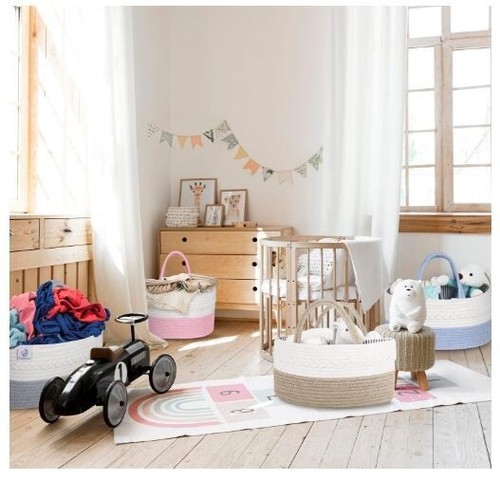 Diaper Caddy Organizer Basket w/ Handles Shower Gift for Baby Toys, Clothes Sz L - Picture 6 of 7