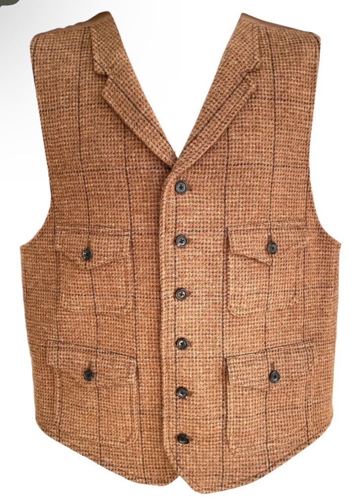 Polo Ralph Lauren Small Vest Jacket Brown Tweed Coat RRL