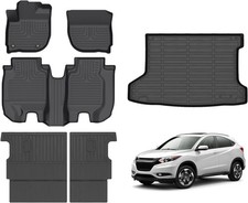 Hutisya-Floor Mats  Cargo Liner with Backrest Set Fit for Honda HR-V 2016-2022