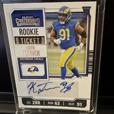 2023 Panini Contenders Rookie Ticket Autograph Kobie Turner #153 Rams NFL