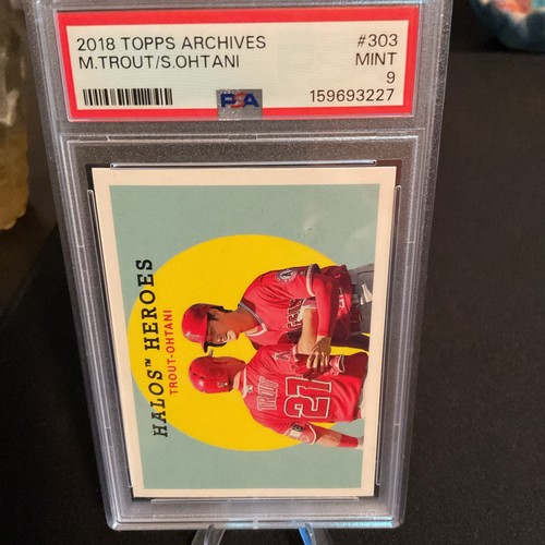 Shohei Ohtani, Mike Trout [Halos Heroes] #303 2018 Topps Archives card