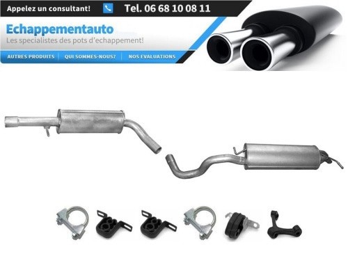Silencieux central et arrière pour Audi A3 1.8 Turbo 1996-2003 en acier aluminisé