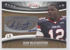 2010 Sage Auto Gold 198/200 Sean Weatherspoon #A-50 Auto 0f3
