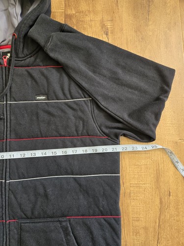 Matix Felpa con Cappuccio Giacca Uomo M Sbiadita Nera Riga Full Zip Trapuntata Skateboard - Foto 4 di 16