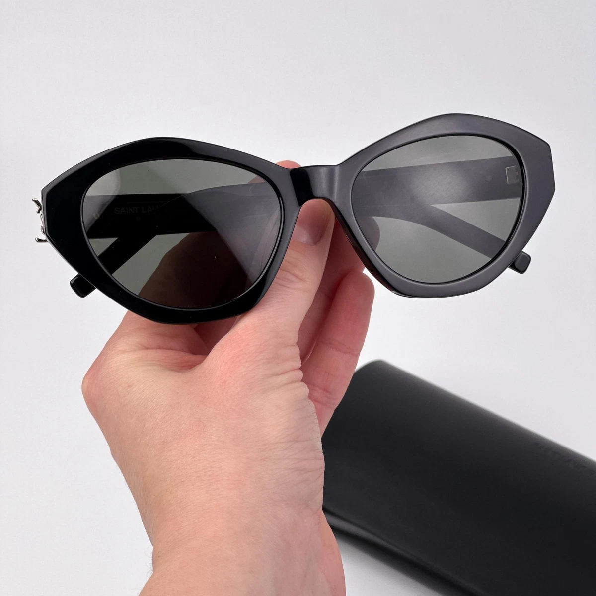 Saint Laurent Black Oval Sunglasses for Women for sale | eBay display picture 2