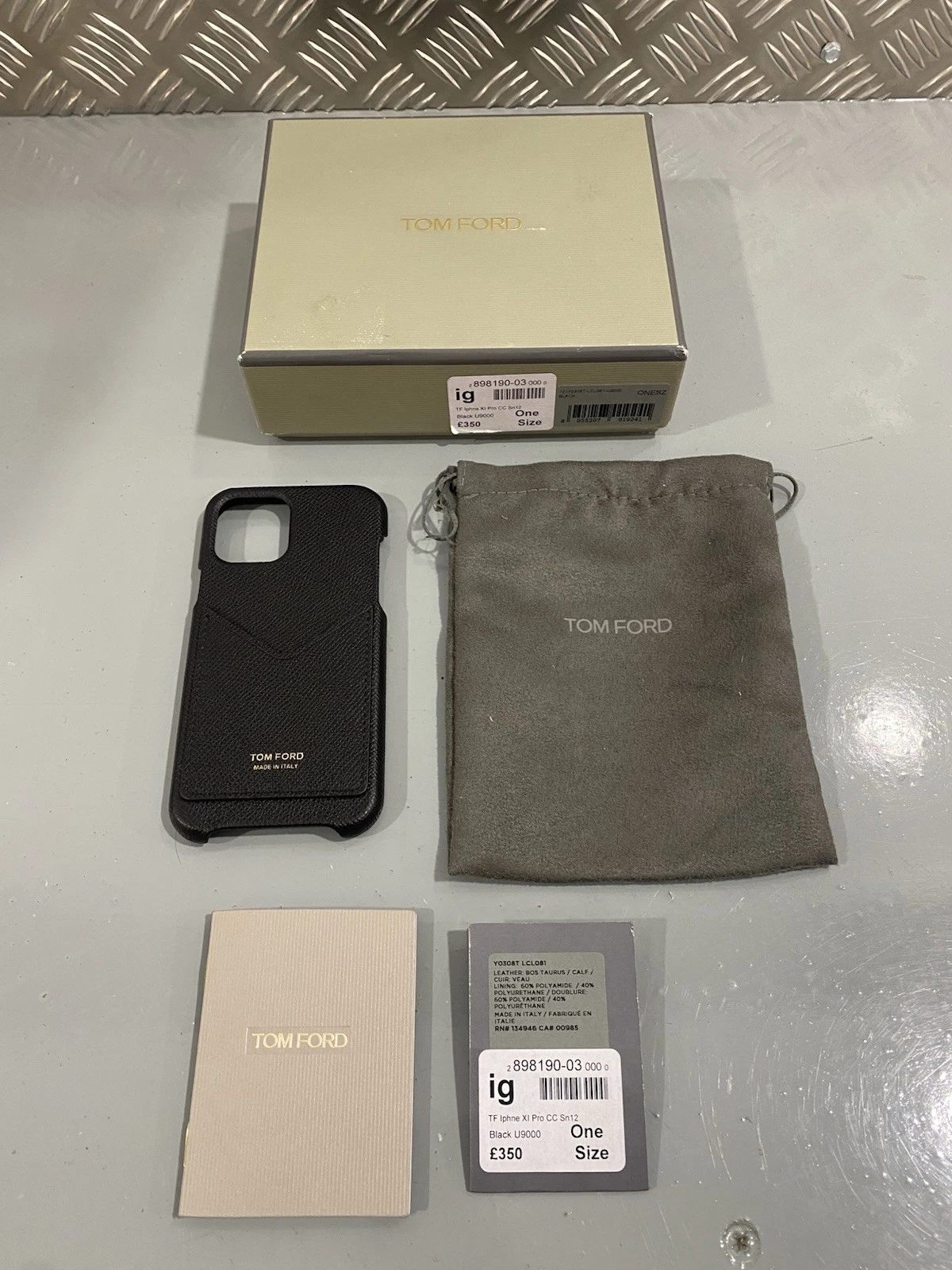 Tom Ford iPhone 11 Pro Black Phone Case Card Slip Brand New Box Damaged 11
