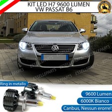 KIT LED H7 CANBUS VW PASSAT B6 LED 360° 9600 LUMEN 6000K BIANCO + PORTALAMPADE
