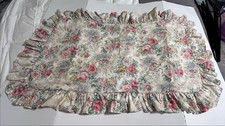 RARE VTG Ralph Lauren Brittany Tea Stain King Ruffled Sham Vintage Cotton