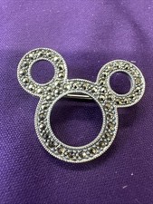Judith Jack Disney Mickie Mouse Brooch Sterling Silver Marcasite 6.4 Grams