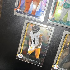 Topps Chrome NFL Steelers Dolphins Ravens Broncos 5 Cards Metcalf Waddle Queen