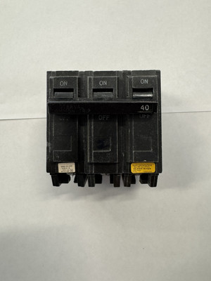 40 Amp 3 Pole - 240V THQB Bolt On Circuit Breaker - Lot Of 2 Breakers.