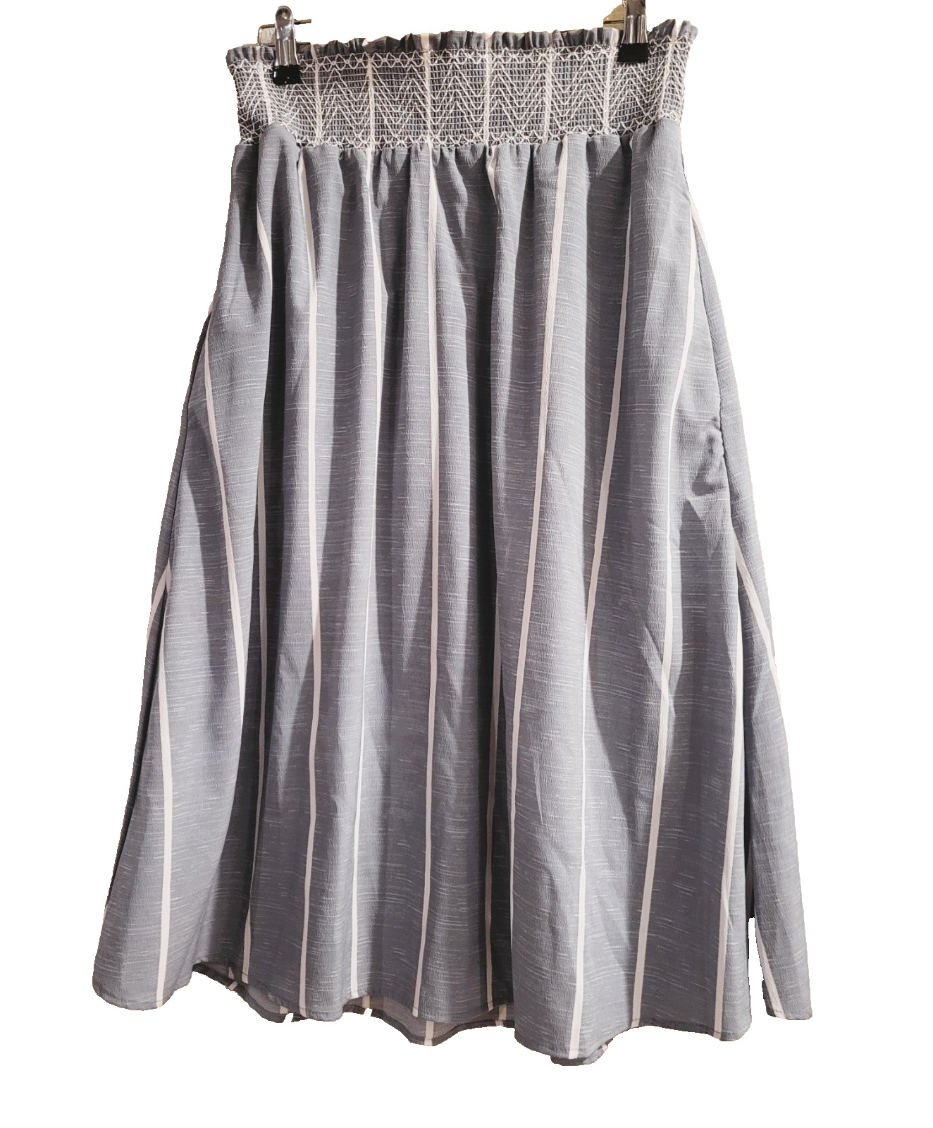 Flint & Moss New York Women’s White & Gray Stripes Skirt Size Large