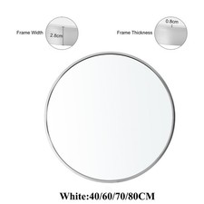 40/50/60/70/80 Round Wall Mirror Bathroom Bedroom Makeup Dressing Circle Mirror