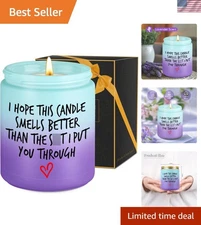 Cylindrical Lavender Candle in Glass Jar - Perfect Funny Gift for Any Occasion