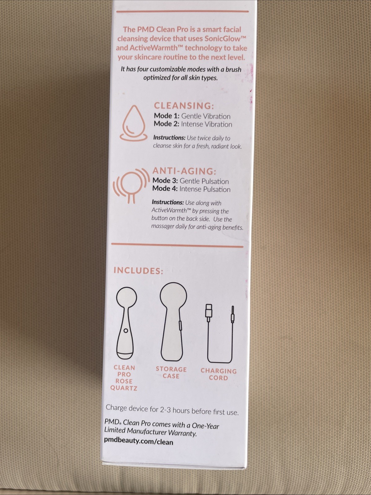 PMD Clean Smart Facial Cleansing Device in Blush (Baby Pink) - Brand New In Box