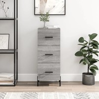 Sideboard In Sonoma Eiche Grau 34,5 X 34 X 90 Cm Holzwerkstoff
