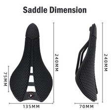 3D Print Bike Saddle Comfortable 7X7mm Mountain/Road Bicycle Seats 240X135mm