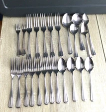 Leonard Old Rockport Set of 22 pc Salad Dinner Fork Spoons Stainless Steel Korea