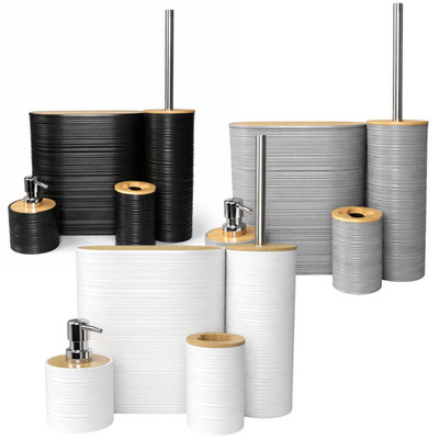 4er Set Bad Mülleimer, Seifenspender, Toilettenbürste & Zahnbürstenhalter