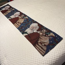 Vintage Tapestry Christmas Santa Table Runner 68x12  