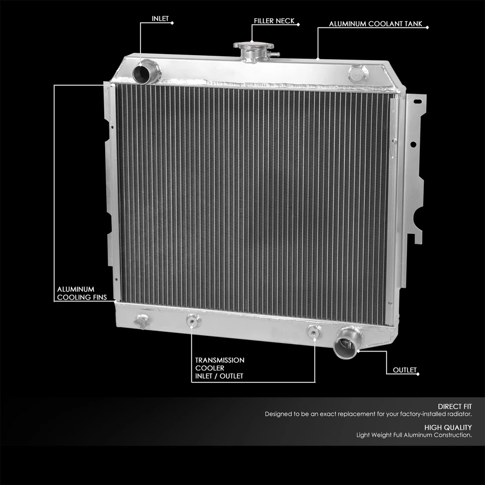 PARA 70-73 DODGE CHALLENGE CARGADOR CORONA 3 FILAS ALUMINIO NÚCLEO RADIADOR REFRIGERACIÓN Foto 2 de 4