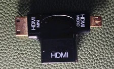 RCA 2-in-1 HDMI Mini Micro Adapter, Gold Plated, Black, HDMI Female