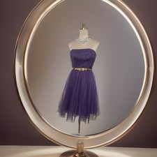White By Vera Wang Strapless Amethyst Dress - Circle Skirt - Vintage Inspired -