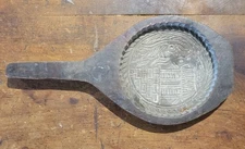 Antique 19thC CARVED WOOD MOLD RICE CAKE SOAP CHEESE BUTTER (INTEREST) Primitive