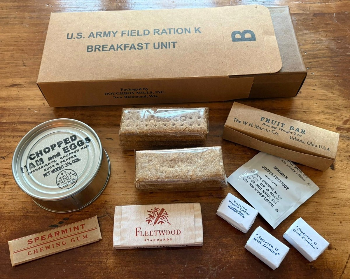 WWII US Army Early War K Ration Reproduction With Edible Contents