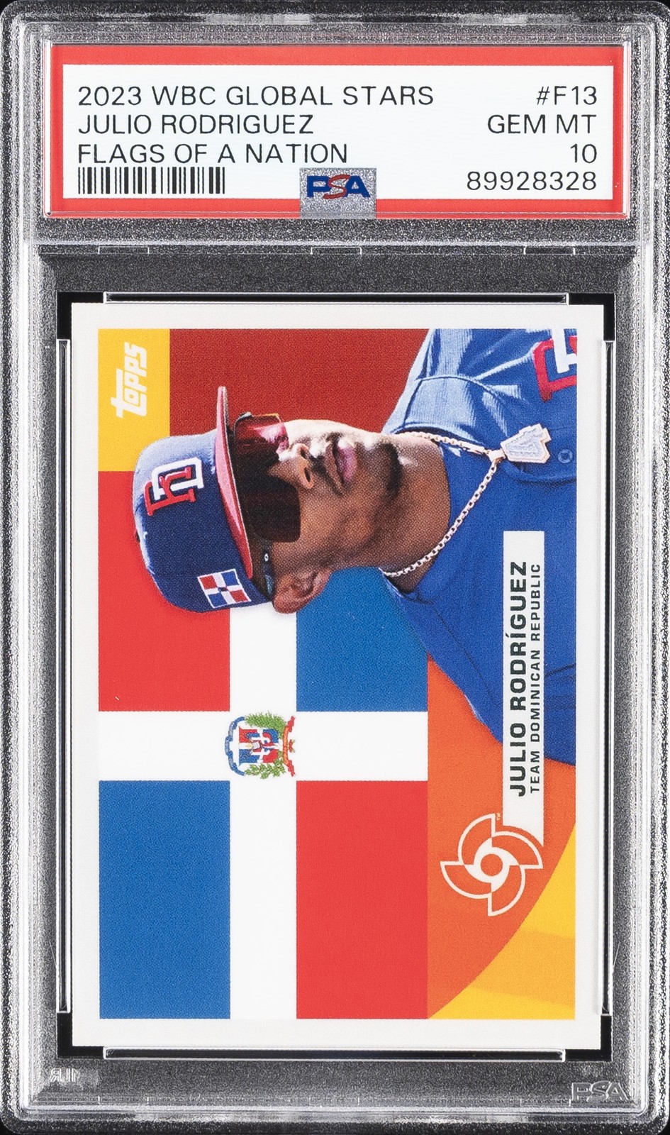2023 TOPPS WORLD BASEBALL CLASSIC #F13 JULIO RODRIGUEZ PSA 10
