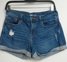 Old Navy Boyfriend Fit Denim Shorts Size 8 Medium Wash Distressed