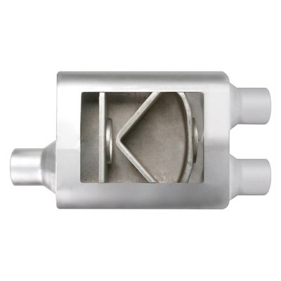 Exhaust Muffler Flowsound Series Stainless Steel Oval Gray Exhaust Muffler 3''