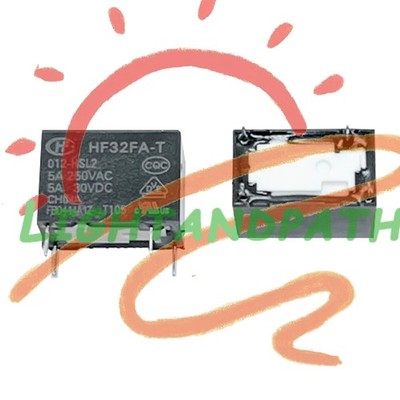 1Pce HF32FA-T-012-HSL2 12VDC HongFa Power Relay 5A 250VAC 4Pins New #Li